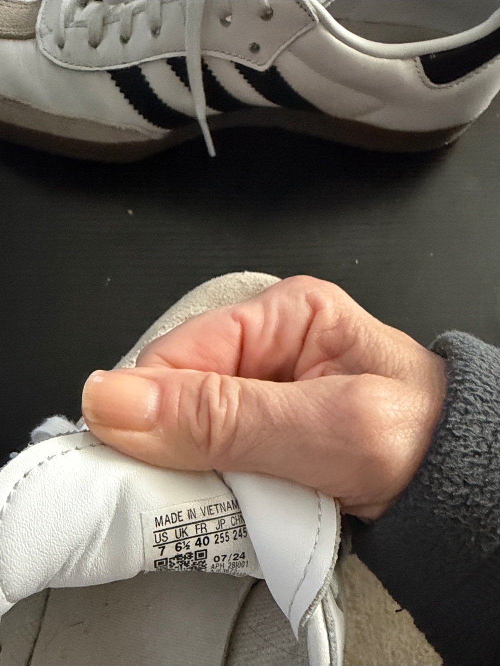 Adidas Samba Men's White Sneakers with black stripes - Picture 3 of 5
